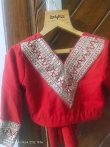 Vibrant Red Lehenga Skirt