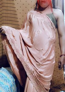 Elegant Peach Saree with Delicate Embroidery
