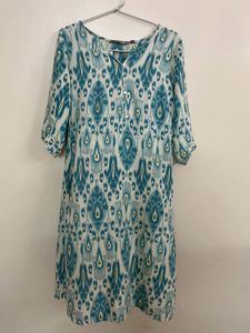 Cotton Beautiful Teal Ikat Print Kurta