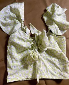 Cute Floral Tie-Front Top