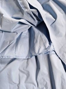 Sky Blue Puff Sleeve Midi Dress With pocket