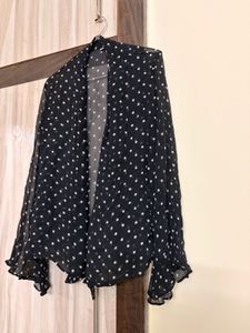 Chic Polka Dot Sheer Kimono Jacket