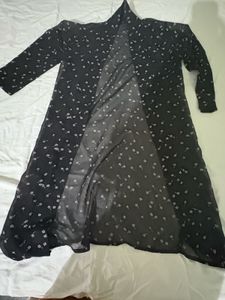 Chic Black Floral Sheer Dupatta
