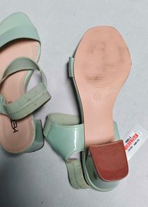 Mint Green Block Heels Sandals