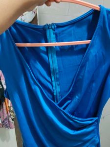 Wrap Style Royal Blue Dress