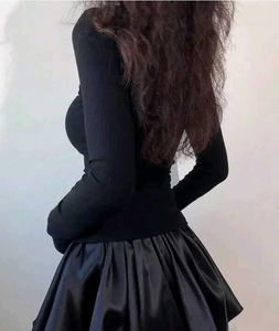 Black Lace Trim Square Neck Top