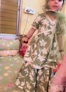 olive green girl ethnic. set