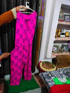 Pink Printed Jump suit