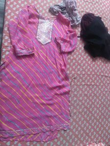Pink Striped Kurta