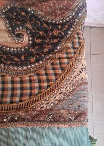Bohemian Patchwork Scarf with Fringes