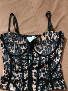 Leopard Print Corset Top