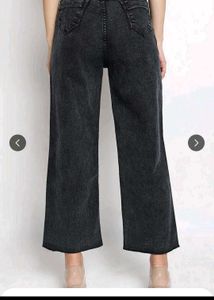 Charcoal black wide leg jeans
