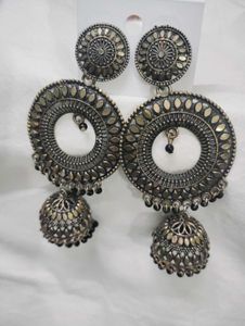 Oxidized Jhumka Earrings