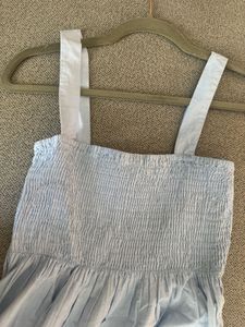 Light Blue Smocked Tiered Maxi Dress