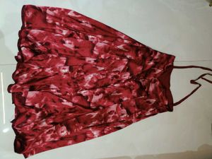Red Tie-Dye Summer Dress