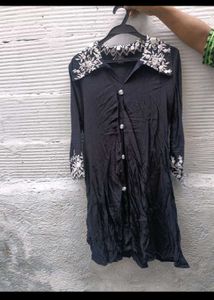 New 2XL Black Embroidered Set