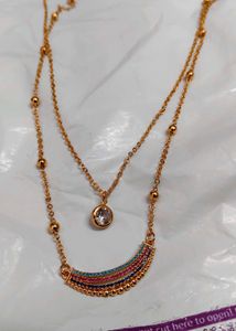 Layered Rainbow Charm Necklace