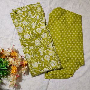 Green n White Salwar Kameez Dupatta