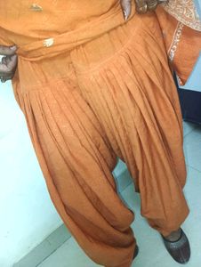 Orange Kurta with Patiala Pants