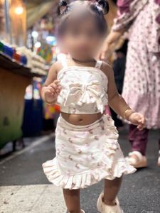 Cute Bunny Print Baby Girl Outfit