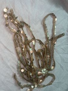 Golden Sequin Embellished lace