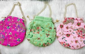 Embroidered Potli Bags (Set of 3)