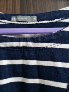 Navy &amp; White Striped Pocket Top