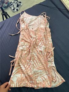 Summer Leaf Print Mini Dress