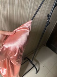 Satin Slip Dress with Ruffle Detail