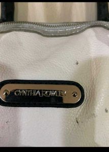 Chic White &amp; Silver Duffle Bag