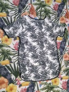 Tropical Leaf Print T-Shirt