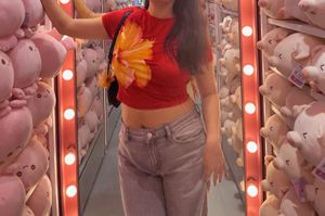 Red Floral Crop Top