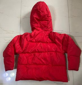 Red Puffer Jacket with Hood