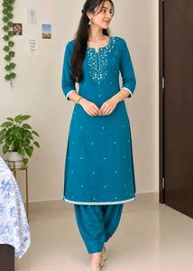 Beautiful Teal Kurta with Mirror Work