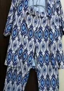 blue and beige cordset