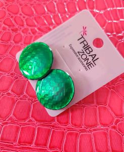 Premium Jade Green Glass Finish Studs