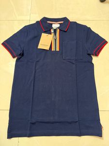 Burberry Navy Zip Polo Shirt