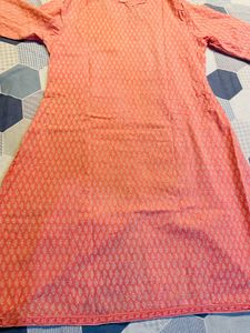 Elegant Peach Kurta Set with Dupatta