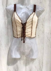 16279. Cream Corset Style Crop Top