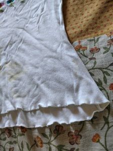 White Ribbed Floral Embroidered Baby Tee