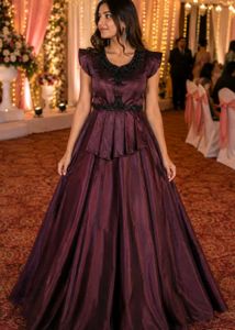 Elegant Burgundy Ethnic Gown
