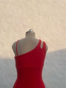 Chic Red One-Shoulder Mini Dress