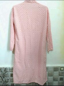 Men's Pink Chikankari Kurta