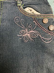 Embroidered Denim Shorts