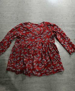 Red Floral Kurta