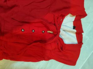 Vibrant Red Button-Up Dress