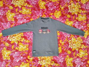 Grey "HELLO!" Graphic Sweatshirt