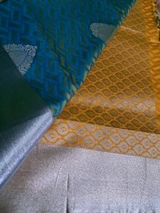 Elegent emobossed Pattu Saree
