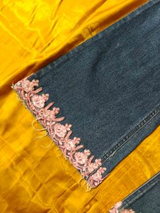 Embellished Flare Jeans with kurti