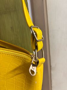 Yellow Croc Embossed Bag